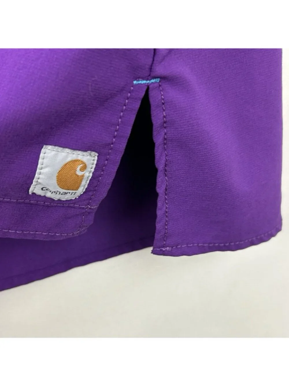 Carhartt Force Modern Fit Scrub Top Womens XL Purple Short Sleeve V Neck Logo - Picture 10 of 15